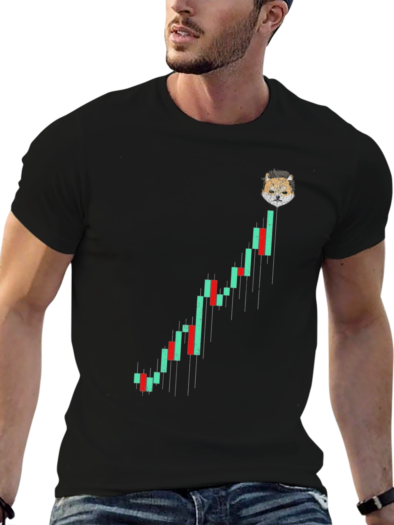 Doge Crypto Chart Black T-Shirt - Mens Fashion Tee