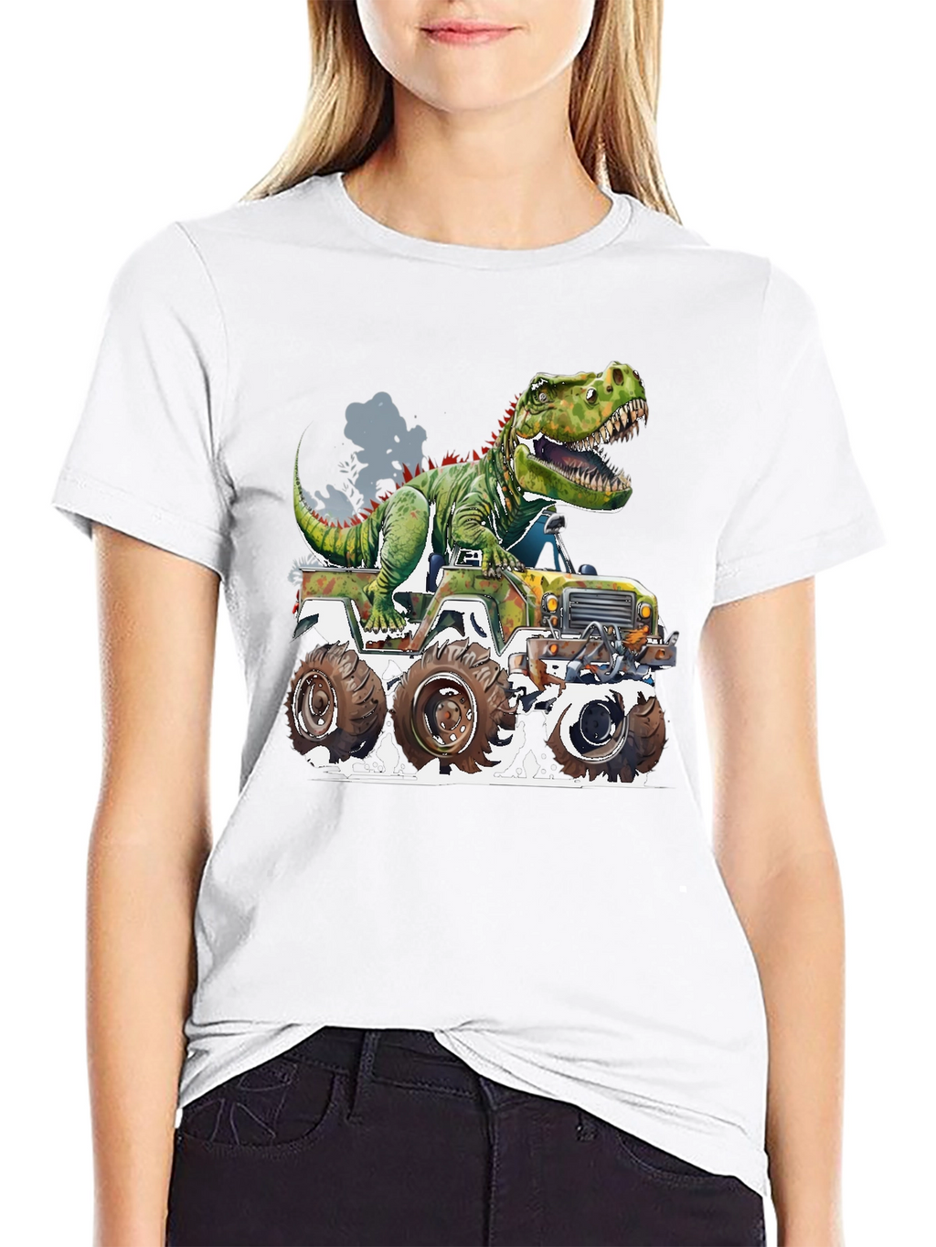 Dinosaur Monster Truck Graphic Tee