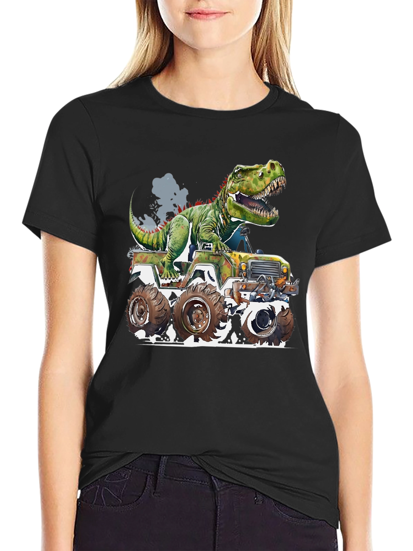 Dinosaur Monster Truck Graphic Tee