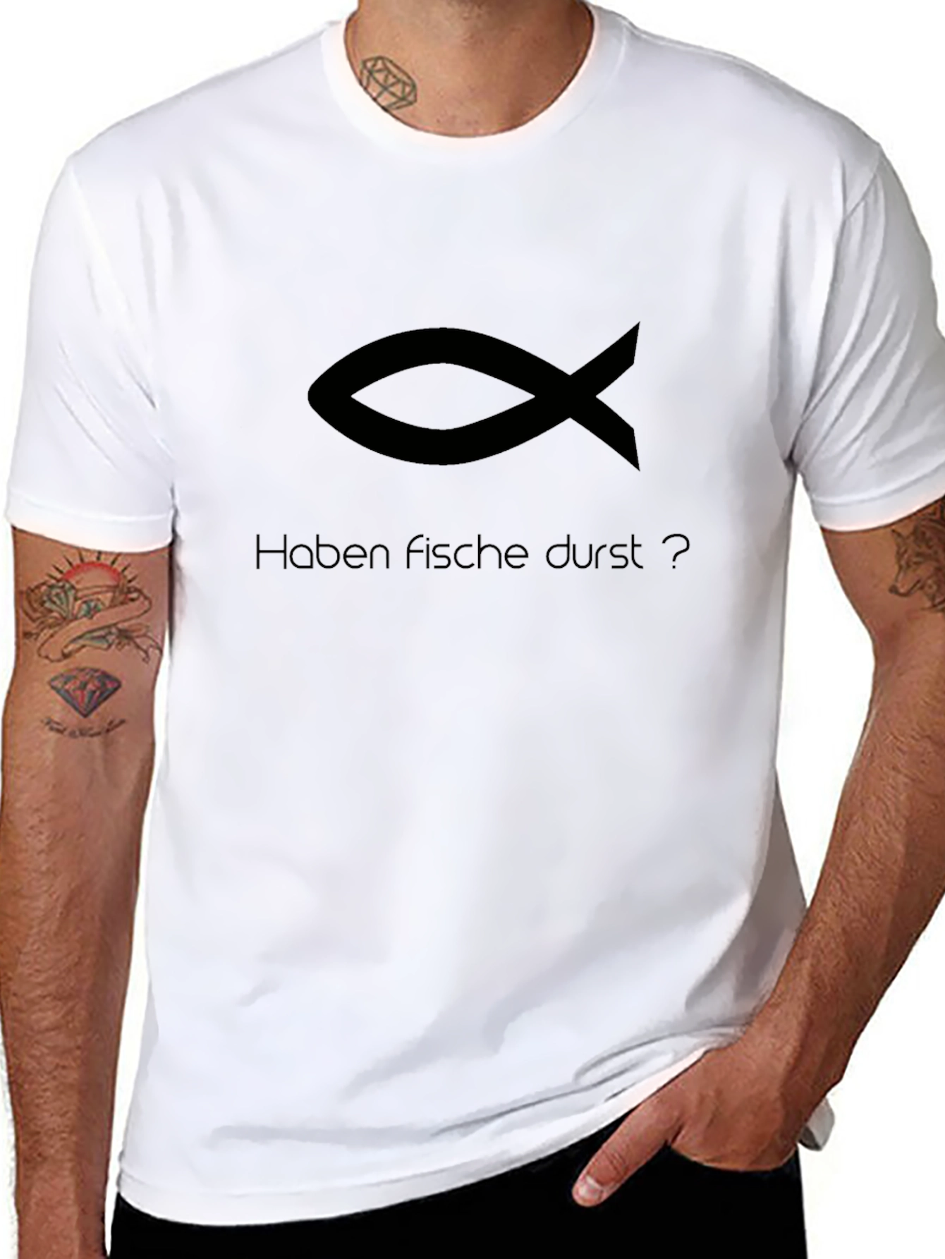 Black Fish Symbol T-Shirt - Haben Fische Durst?