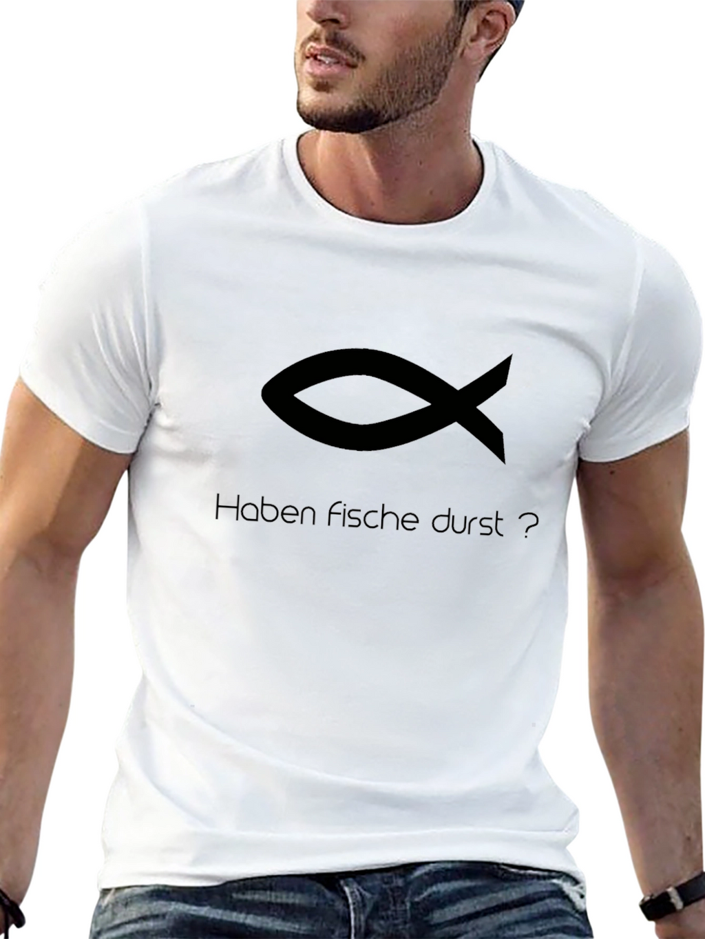 Black Fish Symbol T-Shirt - Haben Fische Durst?