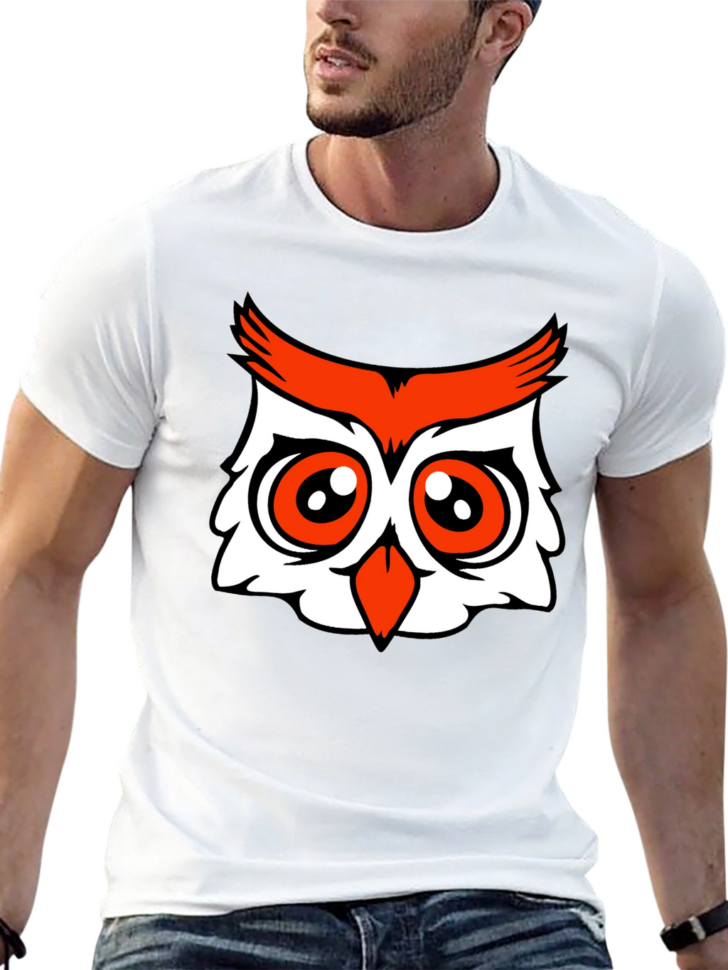 Owl Graphic Tee - Black Cotton Blend