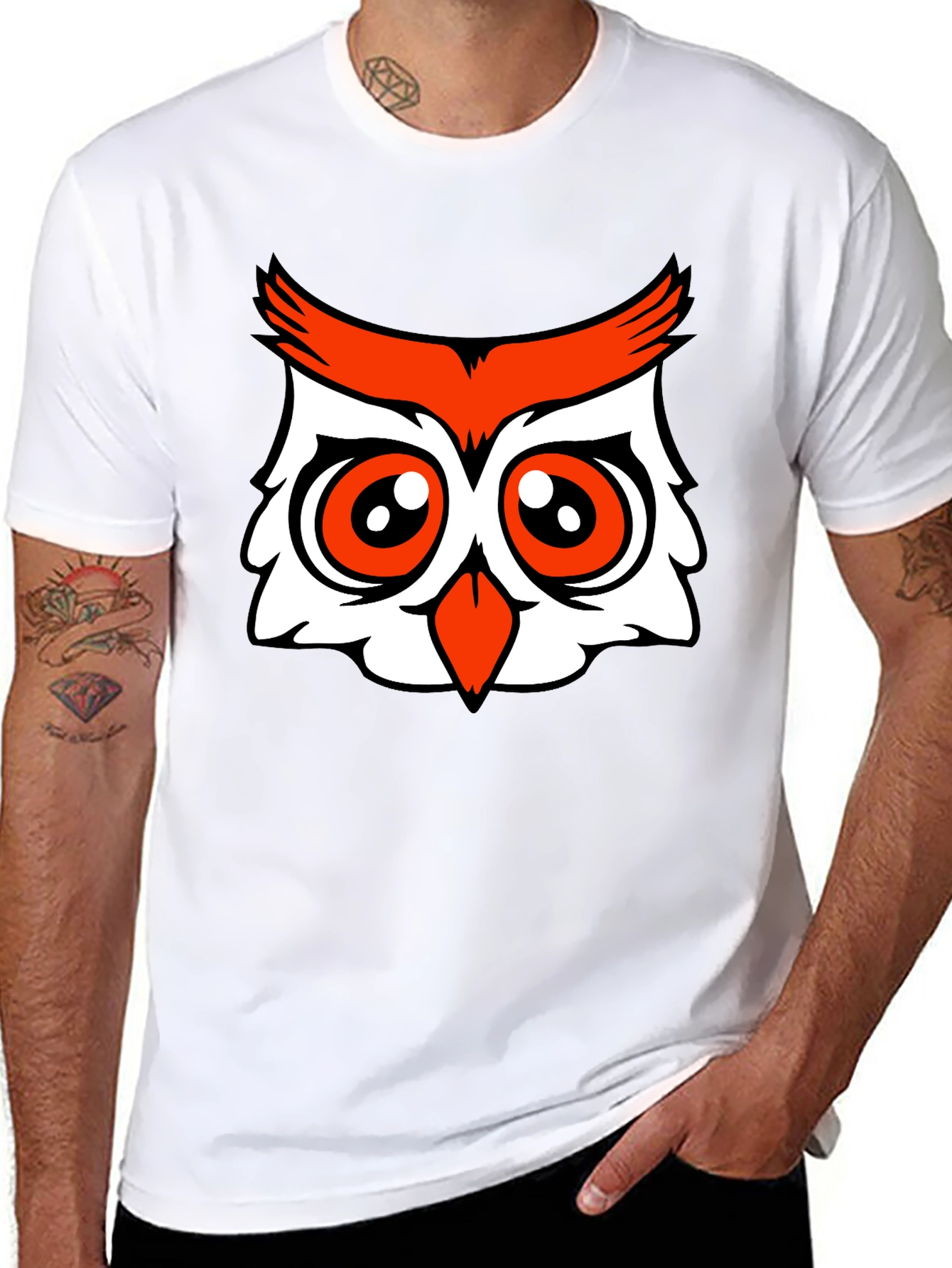 Owl Graphic Tee - Black Cotton Blend