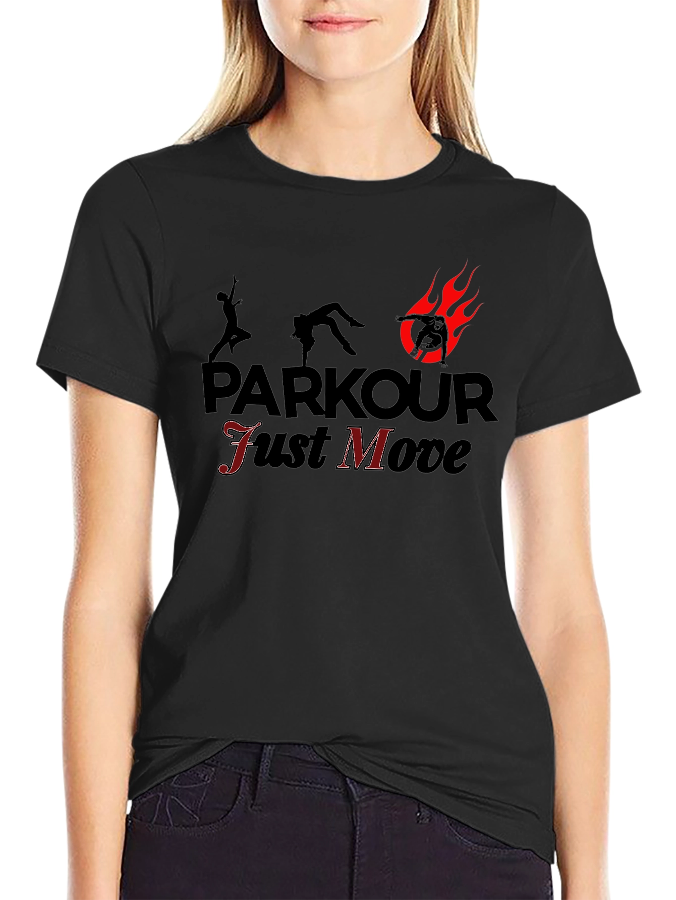 Parkour Just Move Black T-Shirt