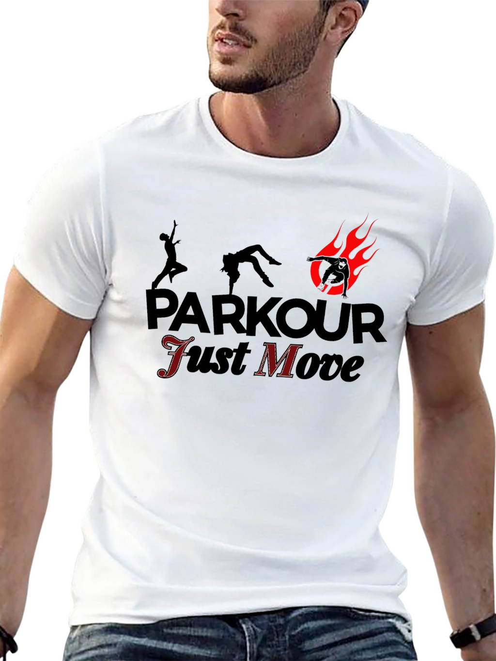 Parkour Just Move Black T-Shirt