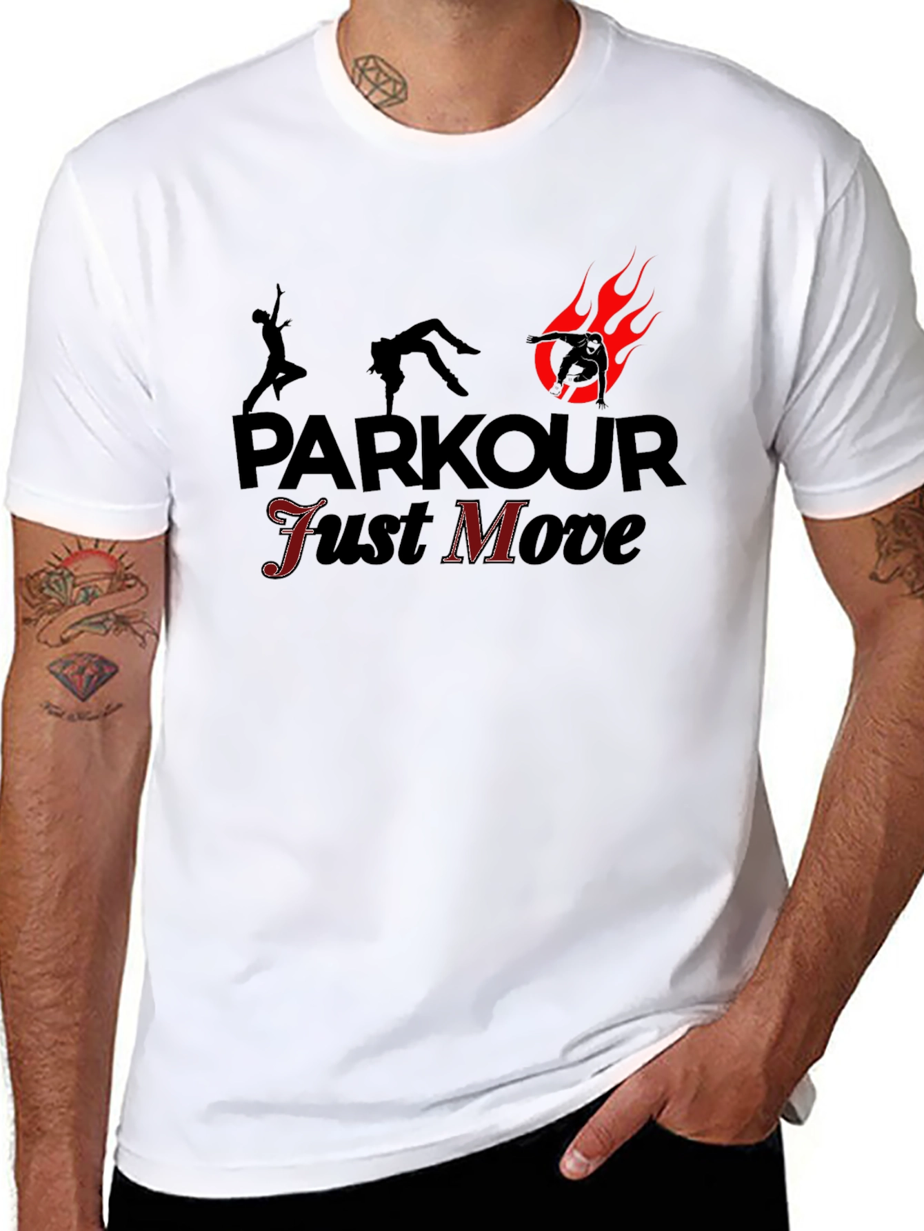 Parkour Just Move Black T-Shirt