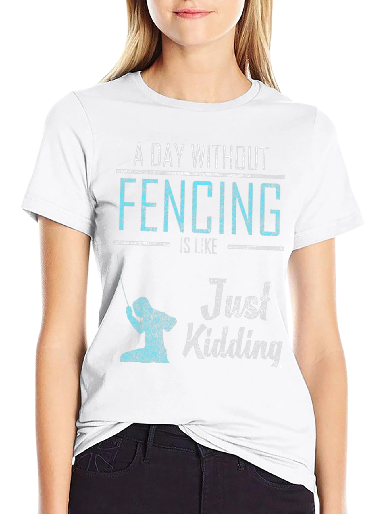 Fencing Just Kidding Graphic T-Shirt