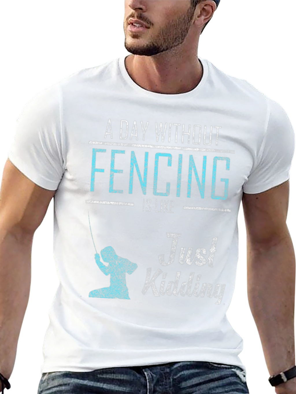 Fencing Just Kidding Graphic T-Shirt