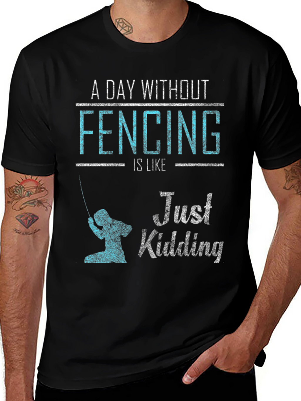 Fencing Just Kidding Graphic T-Shirt