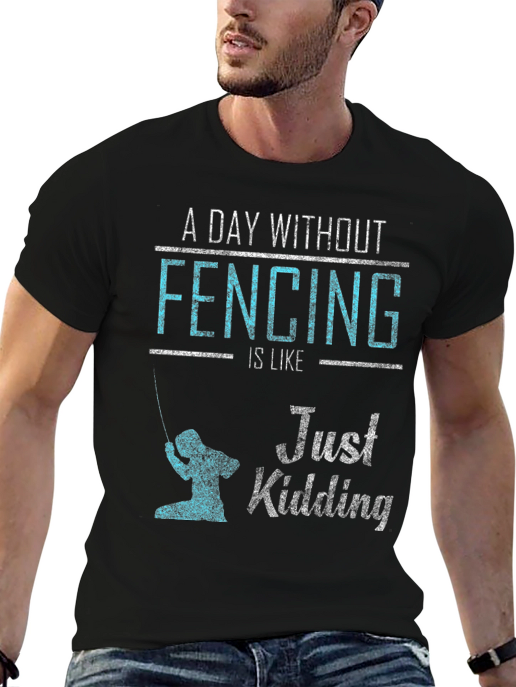 Fencing Just Kidding Graphic T-Shirt
