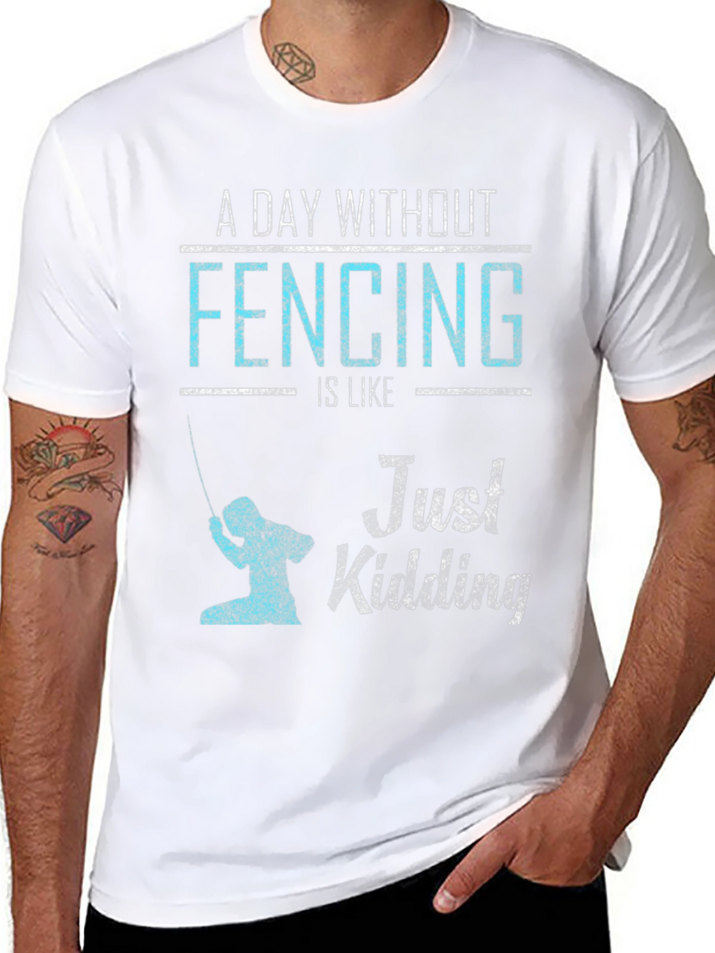 Fencing Just Kidding Graphic T-Shirt