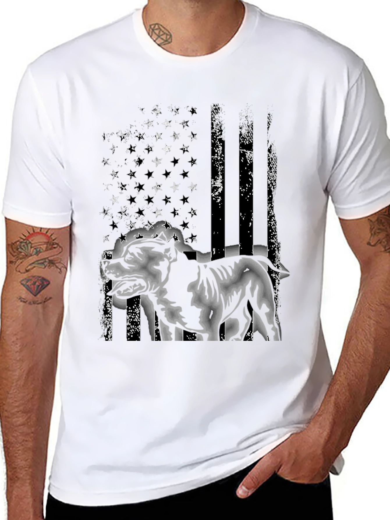 American Pitbull Distressed Flag T-Shirt