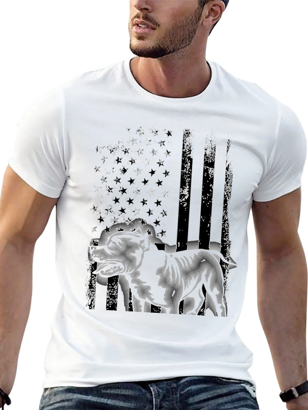 American Pitbull Distressed Flag T-Shirt
