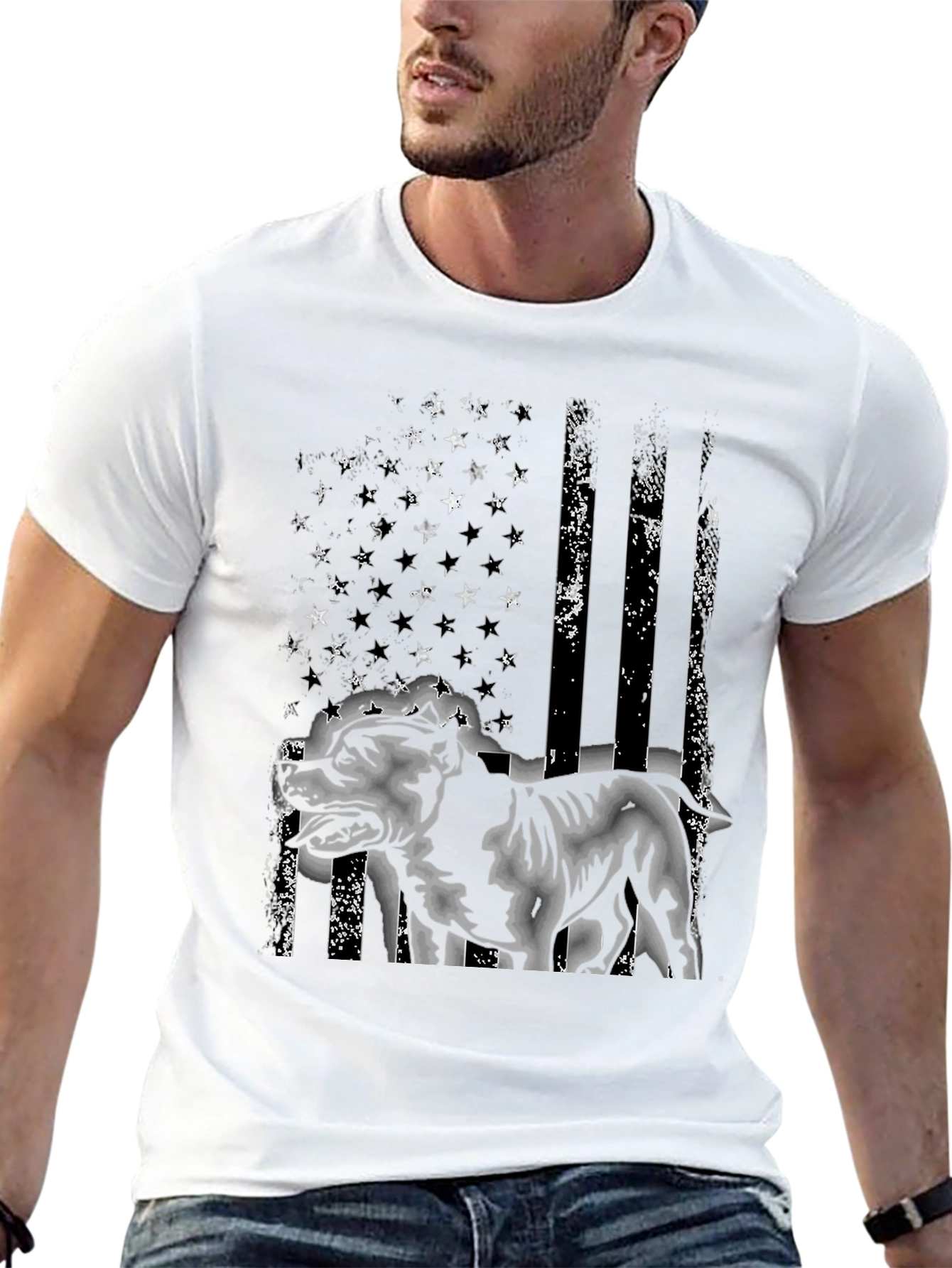 American Pitbull Distressed Flag T-Shirt