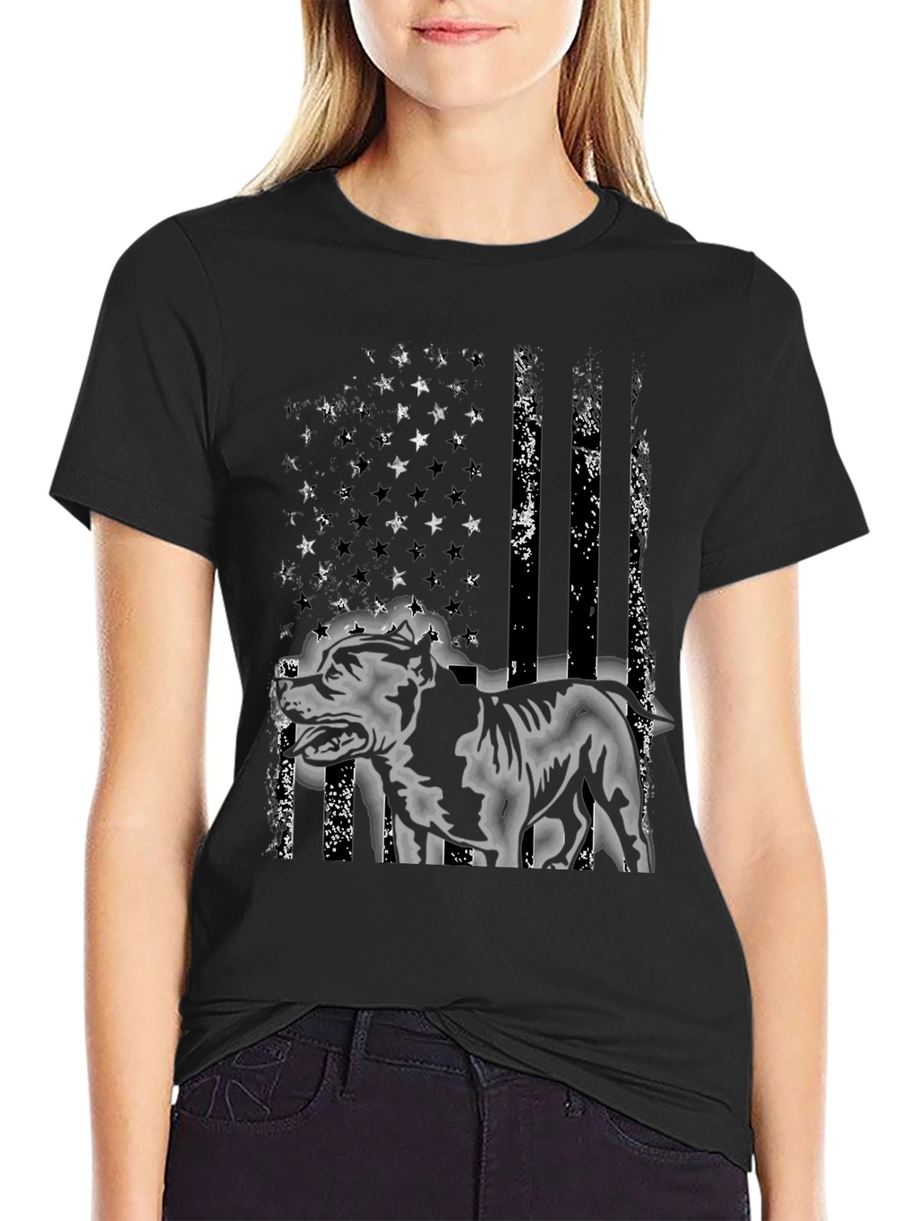 American Pitbull Distressed Flag T-Shirt