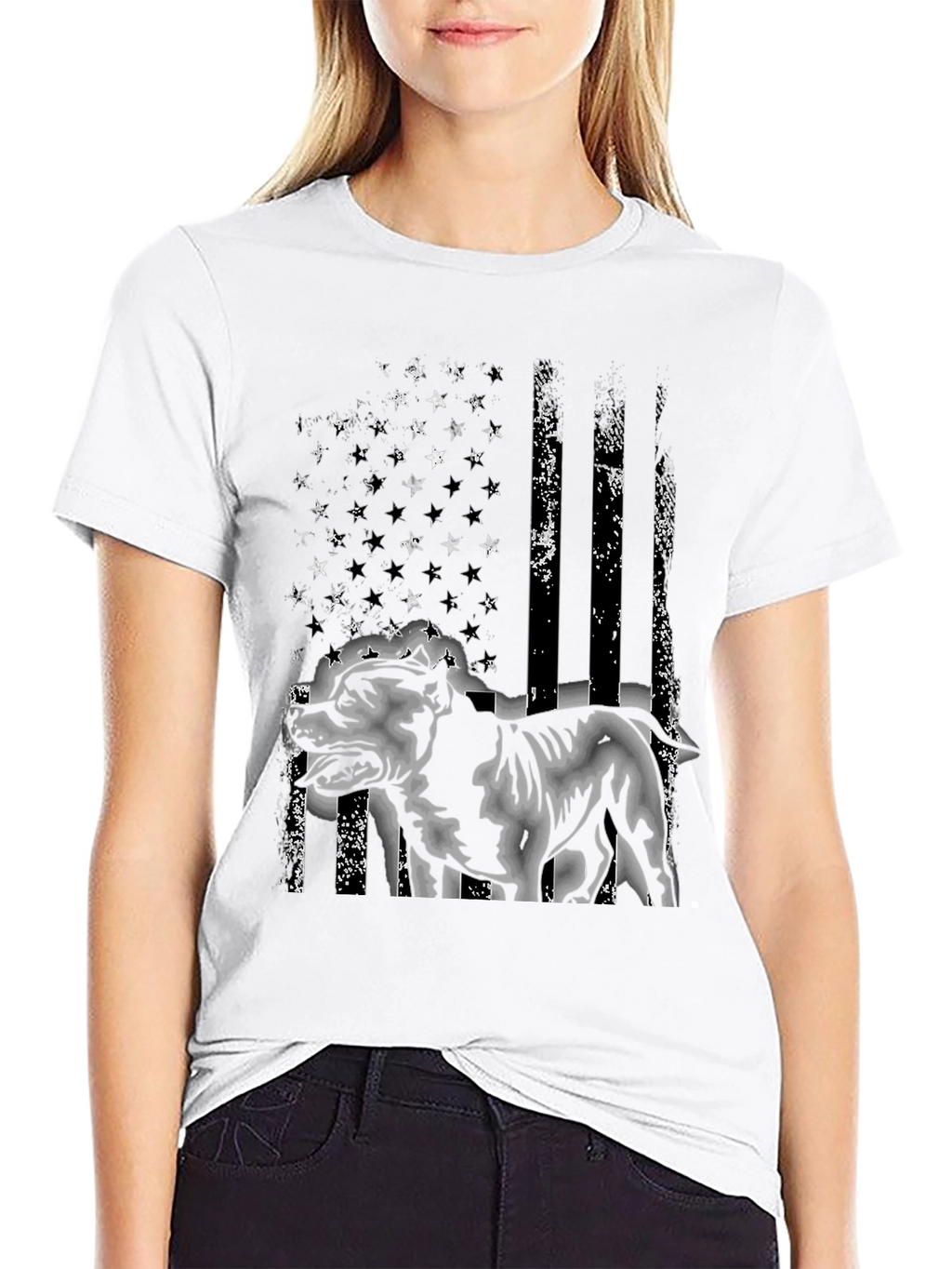 American Pitbull Distressed Flag T-Shirt