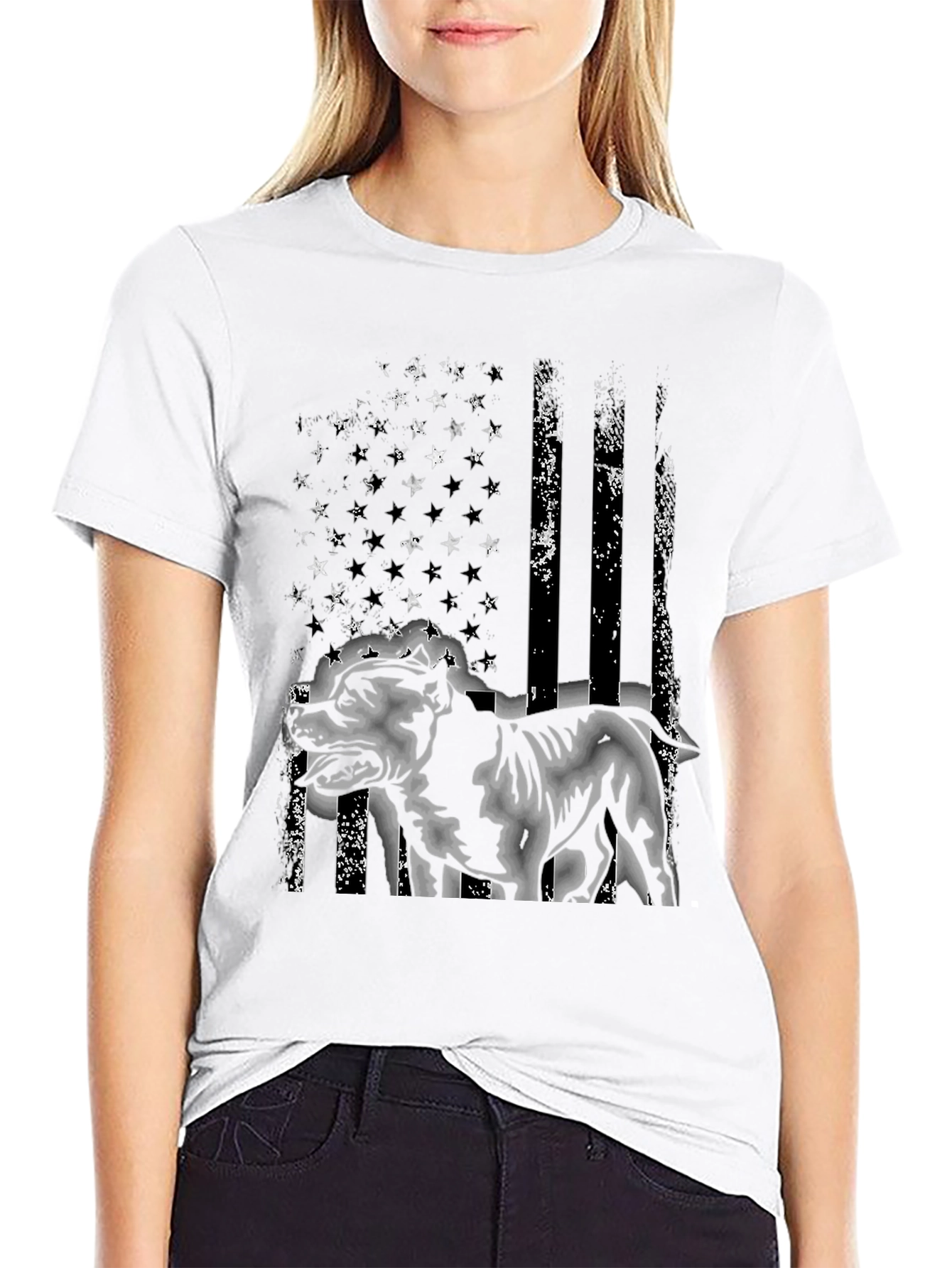 American Pitbull Distressed Flag T-Shirt