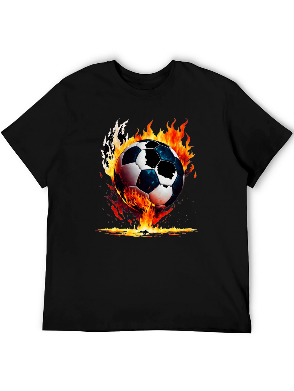 Fiery Soccer Ball Graphic Tee