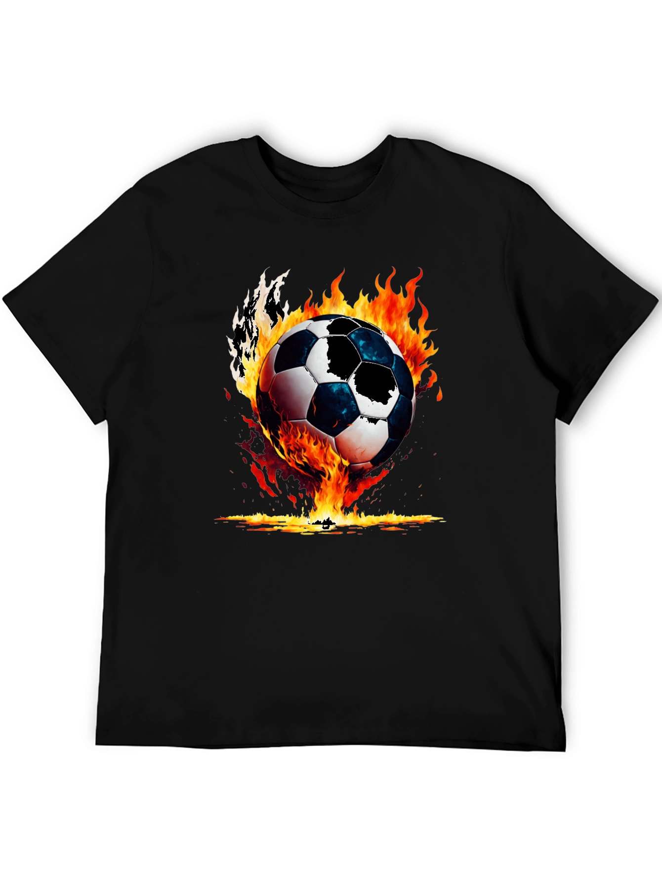 Fiery Soccer Ball Graphic Tee