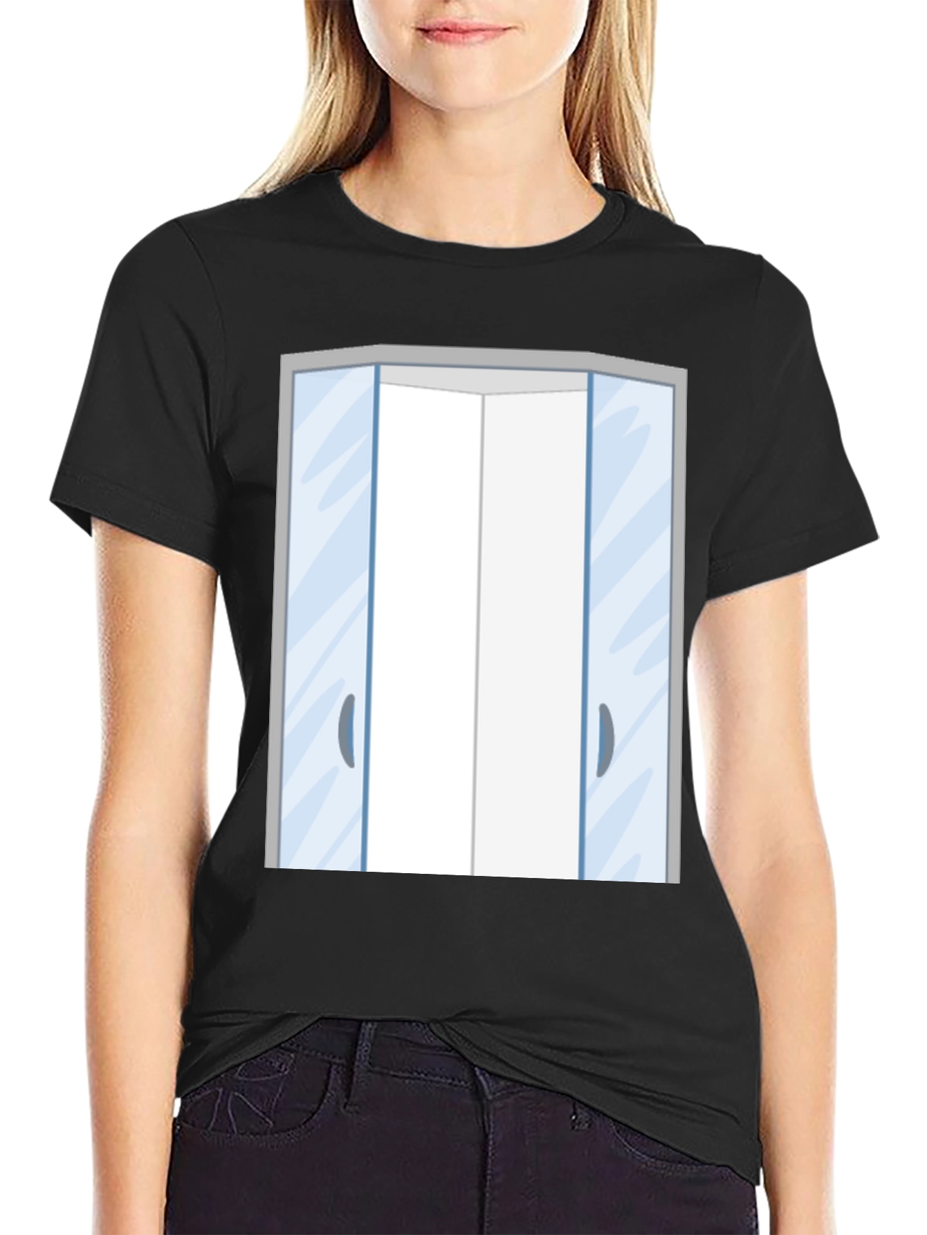 Elevator Doors Graphic T-Shirt - Black