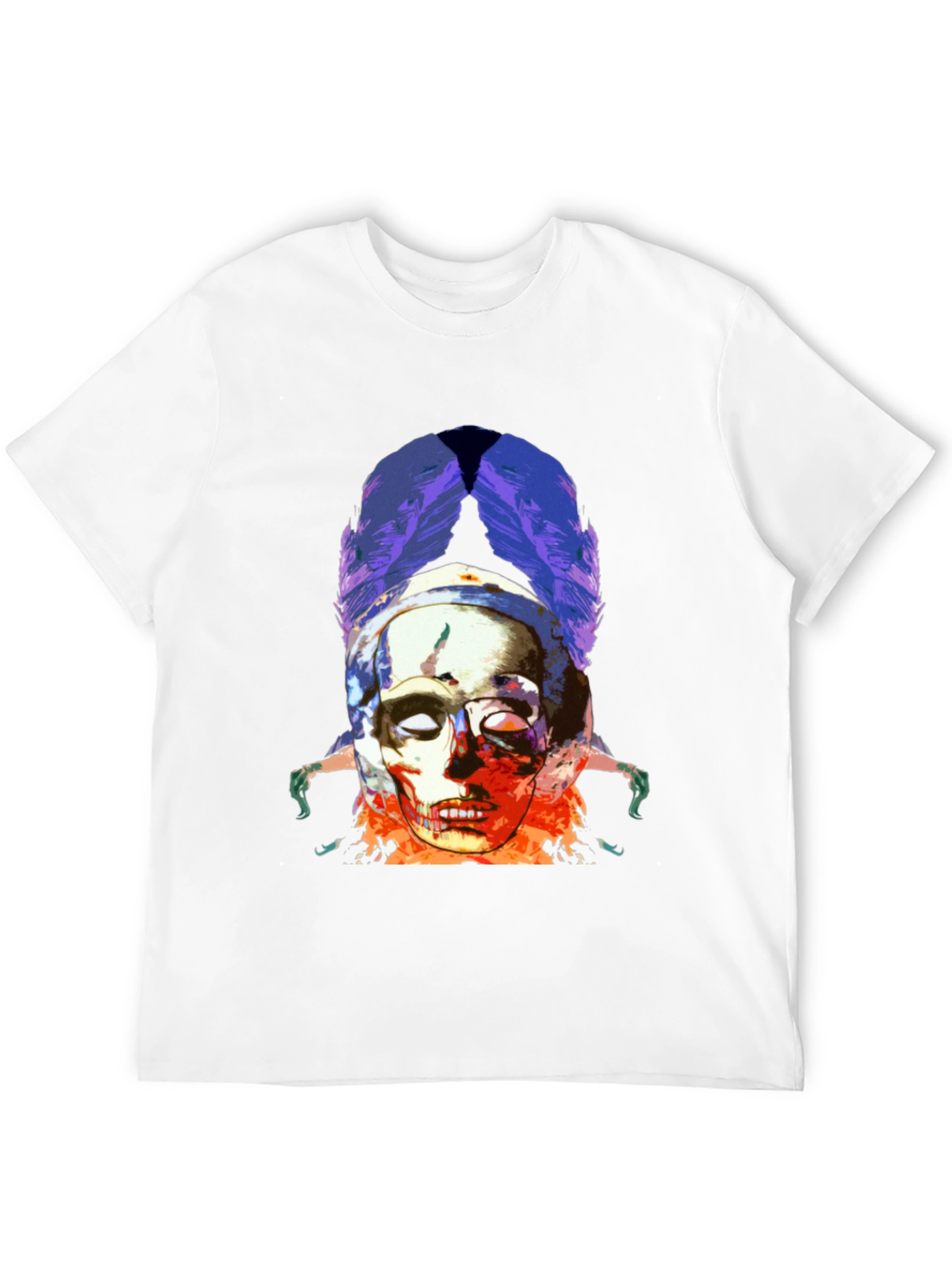 Skull & Feathers Graphic Black T-Shirt
