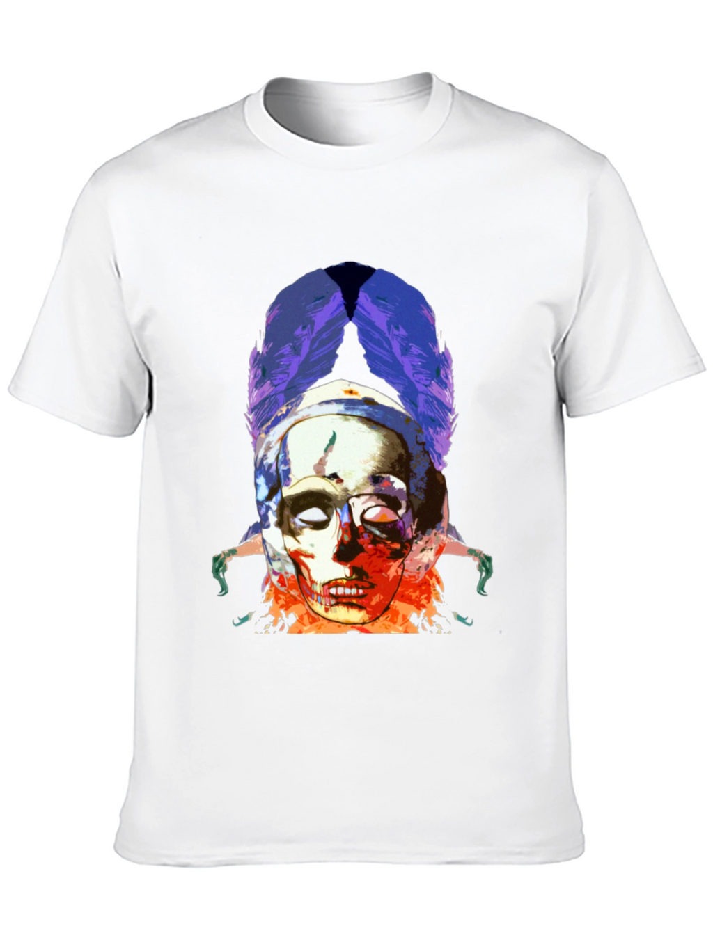 Skull & Feathers Graphic Black T-Shirt