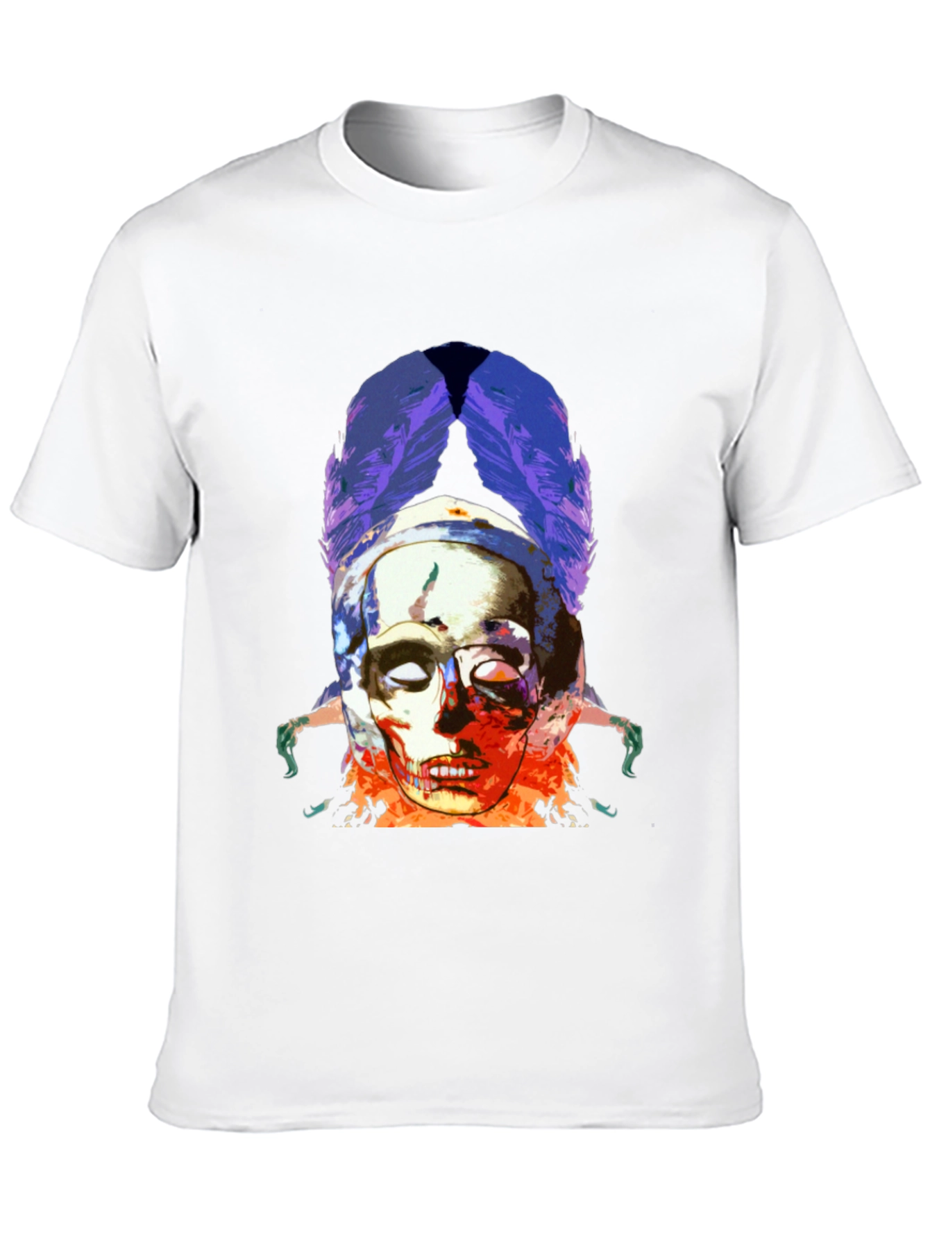 Skull & Feathers Graphic Black T-Shirt