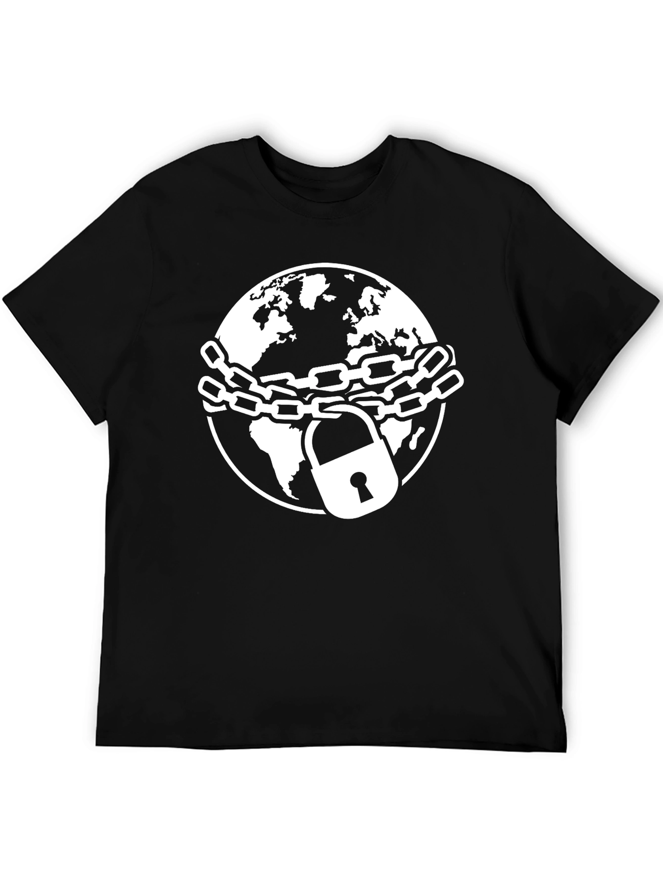 Chained Earth Graphic Tee - Black