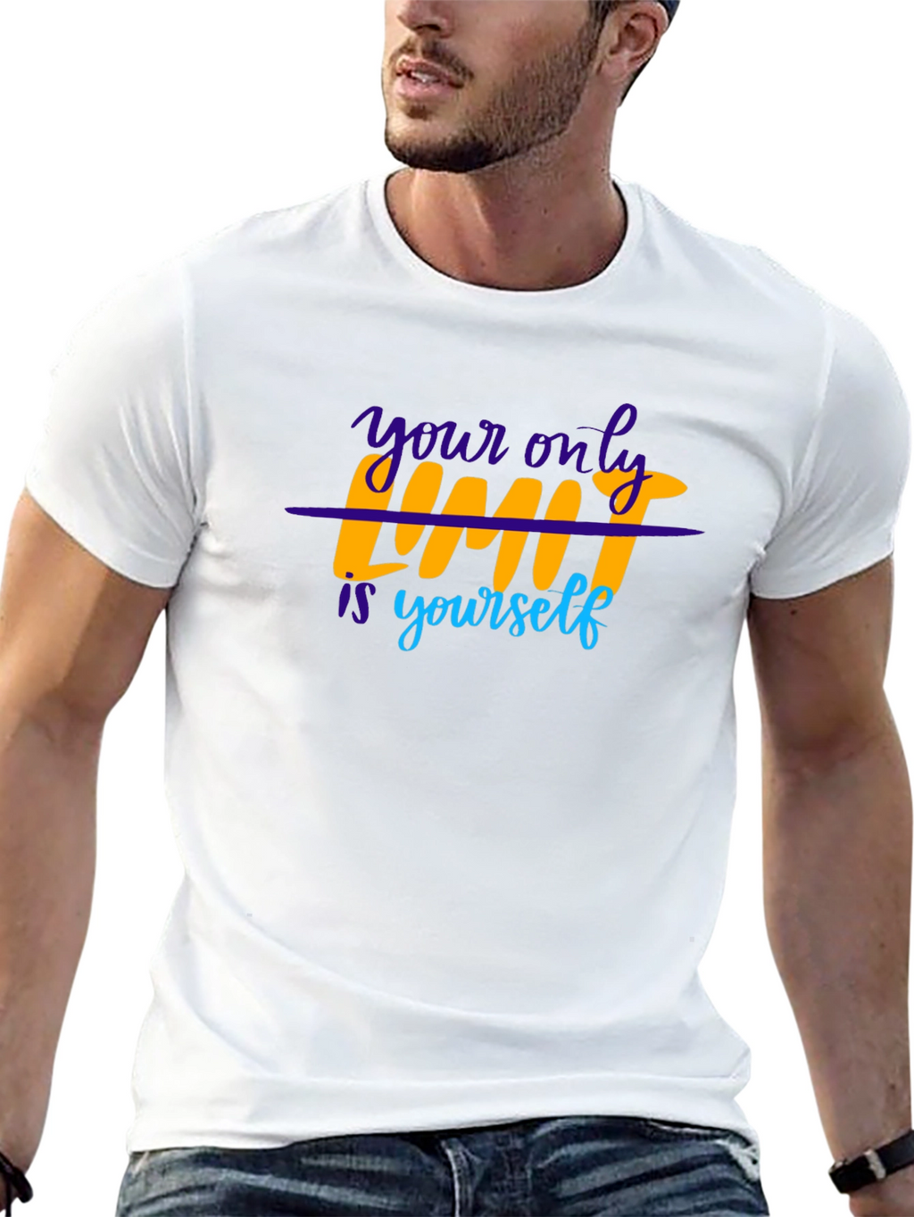 Motivational T-Shirt: Your Only Limit is Yourself - Black