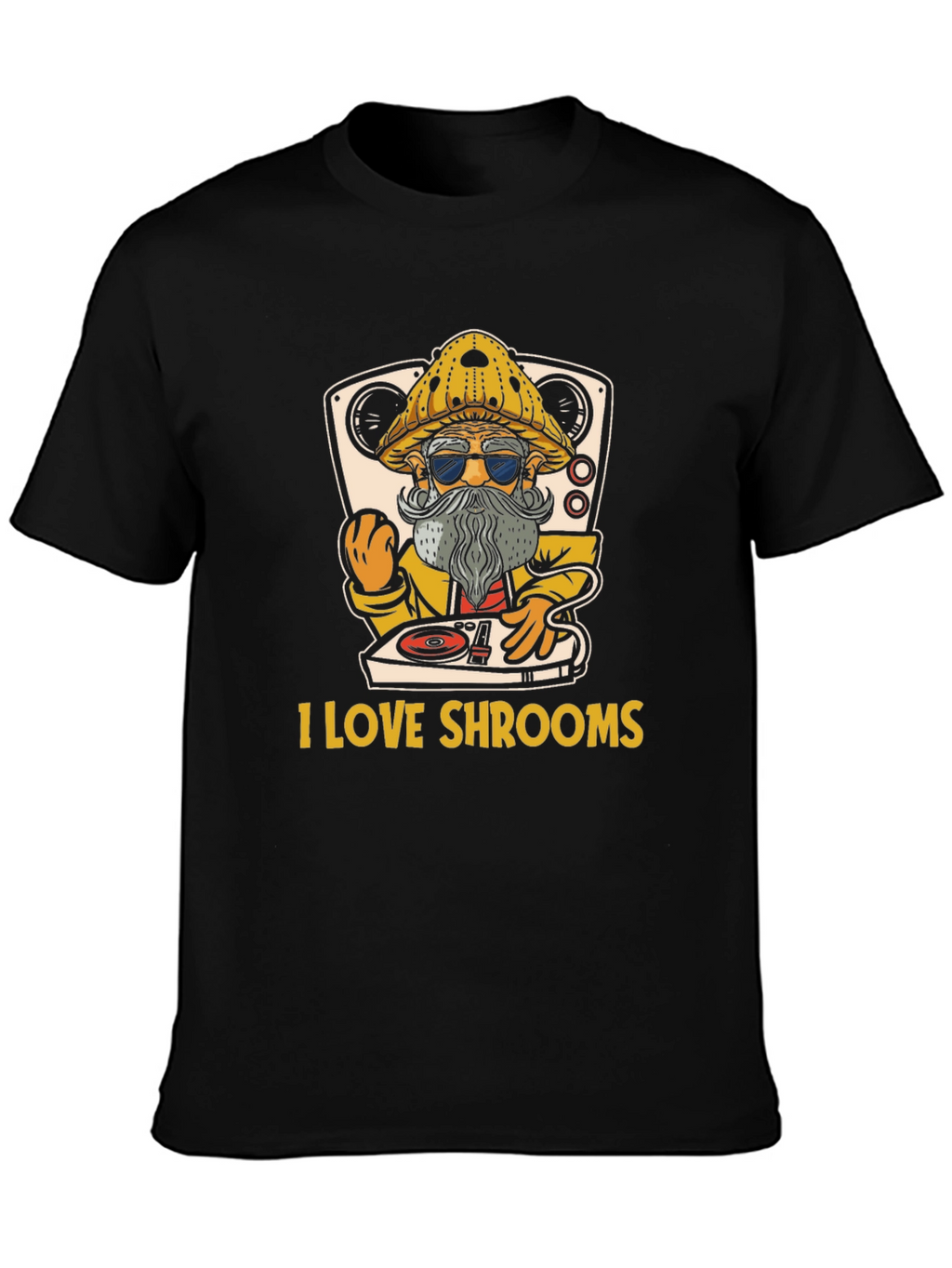 I Love Shrooms T-Shirt - DJ Mushroom Graphic Tee
