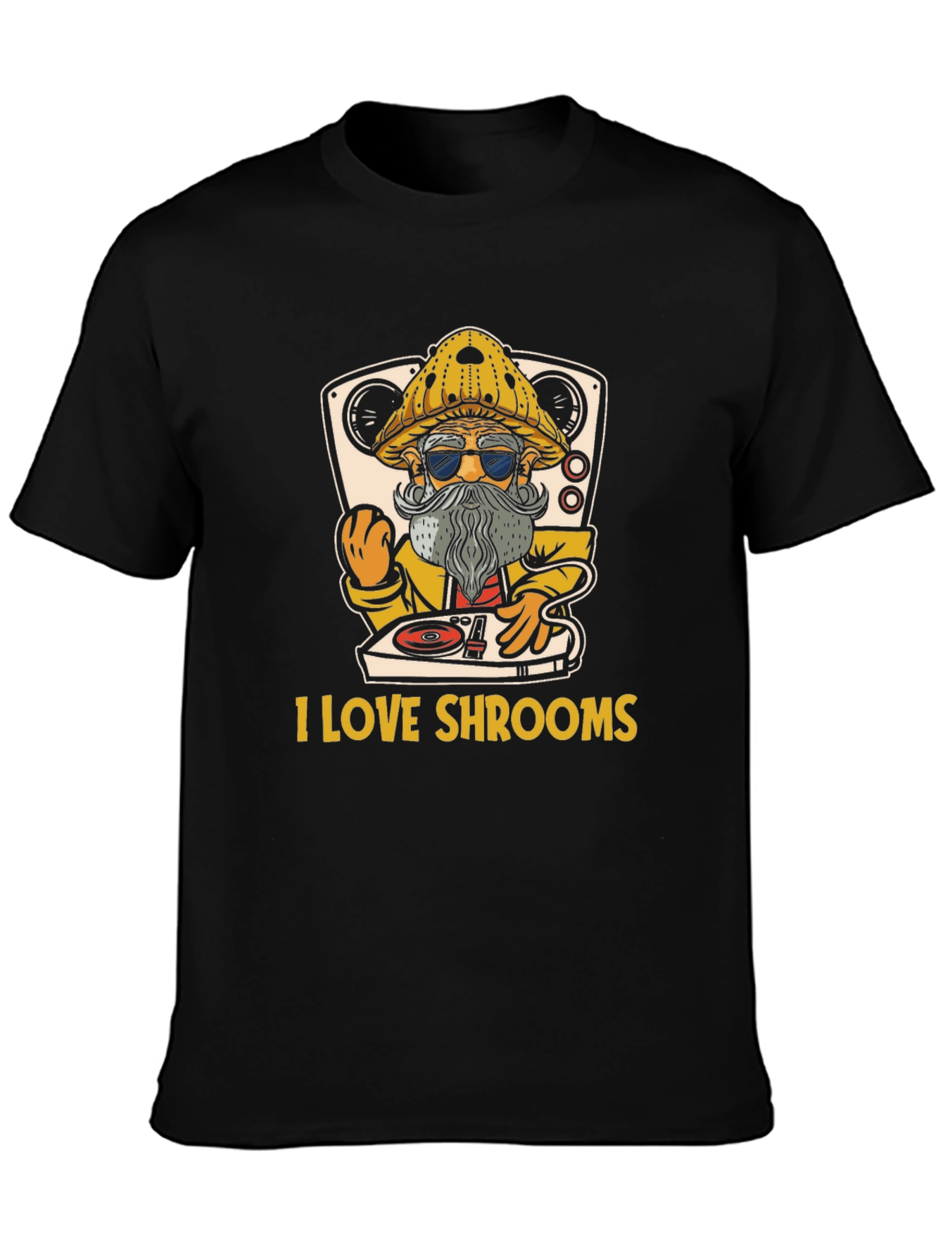 I Love Shrooms T-Shirt - DJ Mushroom Graphic Tee