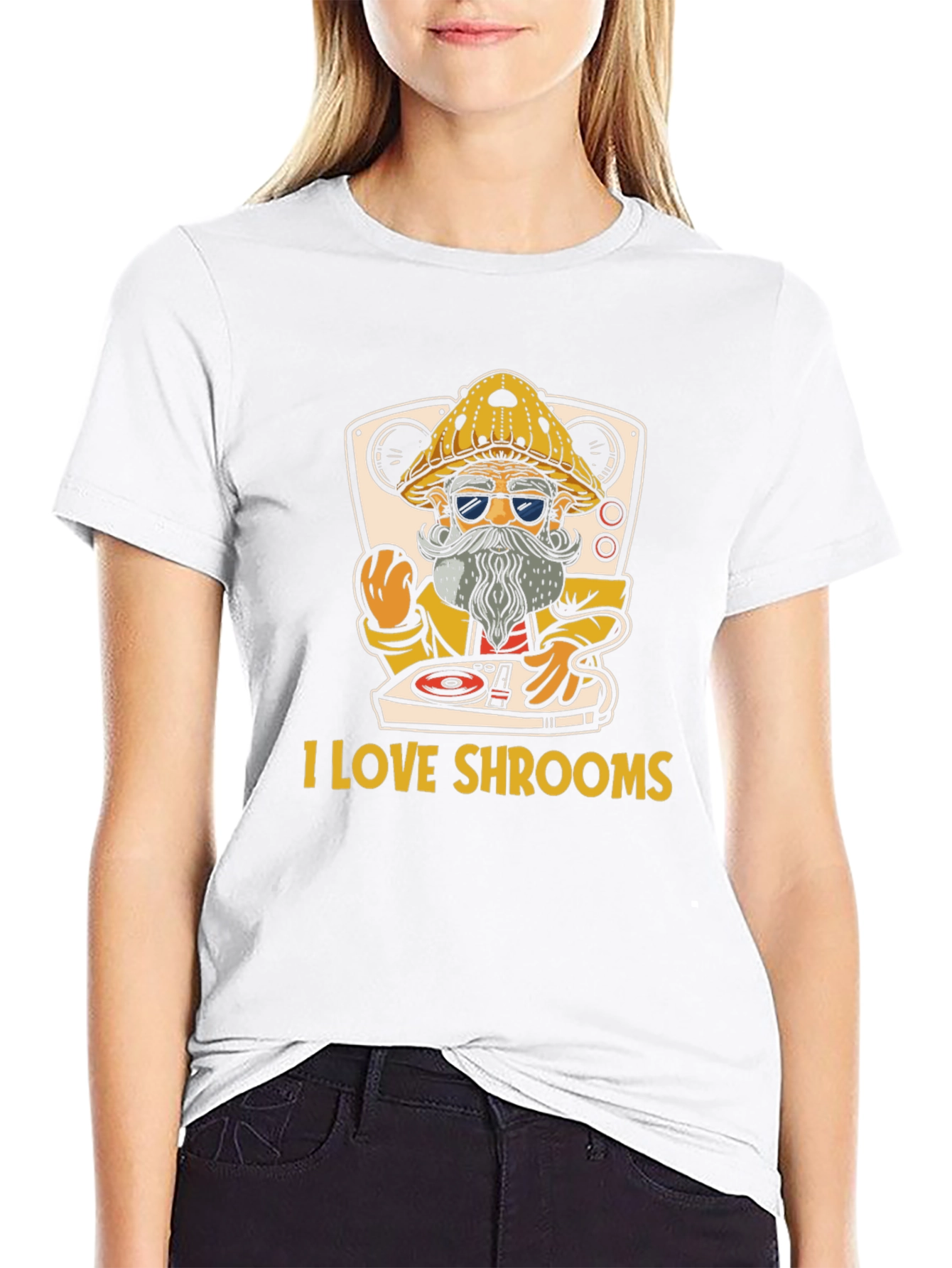 I Love Shrooms T-Shirt - DJ Mushroom Graphic Tee