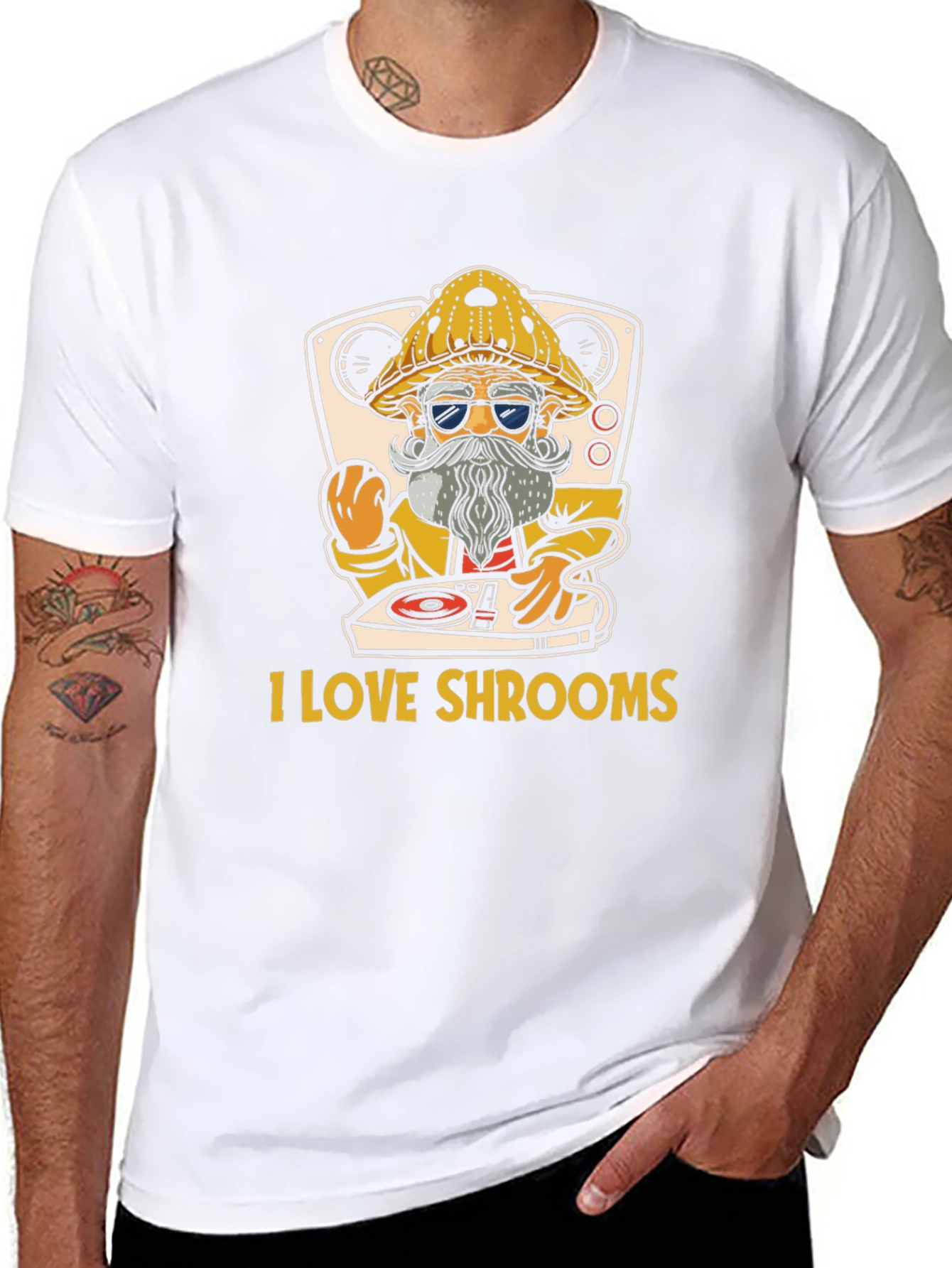 I Love Shrooms T-Shirt - DJ Mushroom Graphic Tee