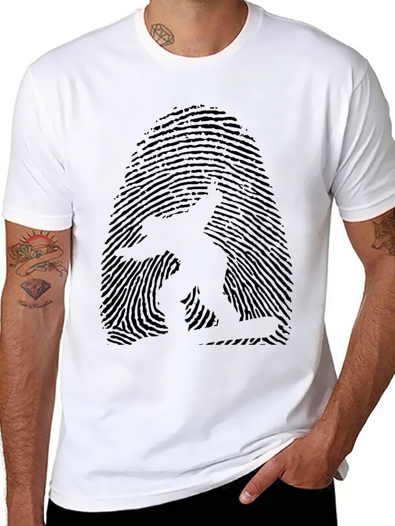 Fingerprint Surfer Graphic Tee - Unique Design