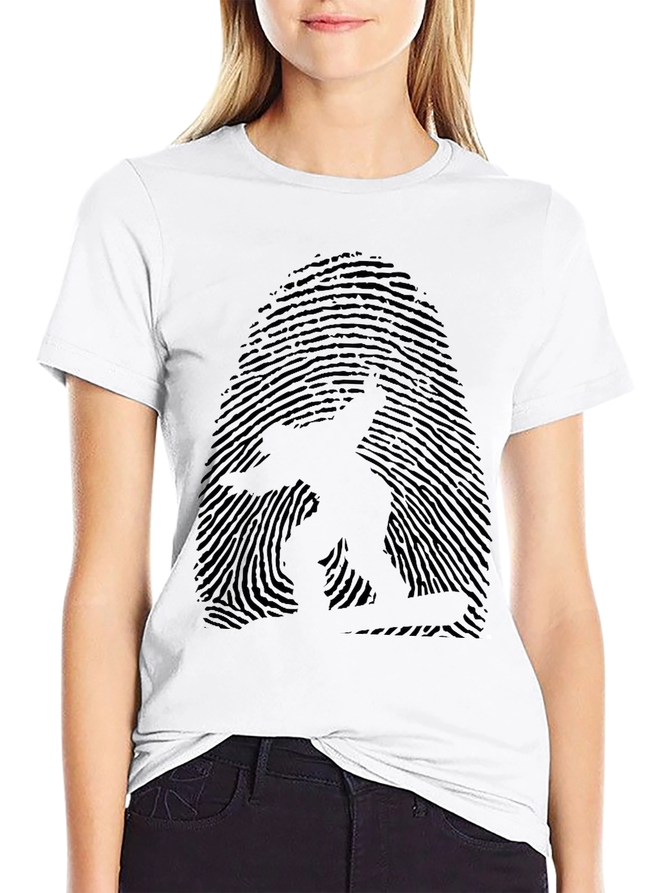 Fingerprint Surfer Graphic Tee - Unique Design