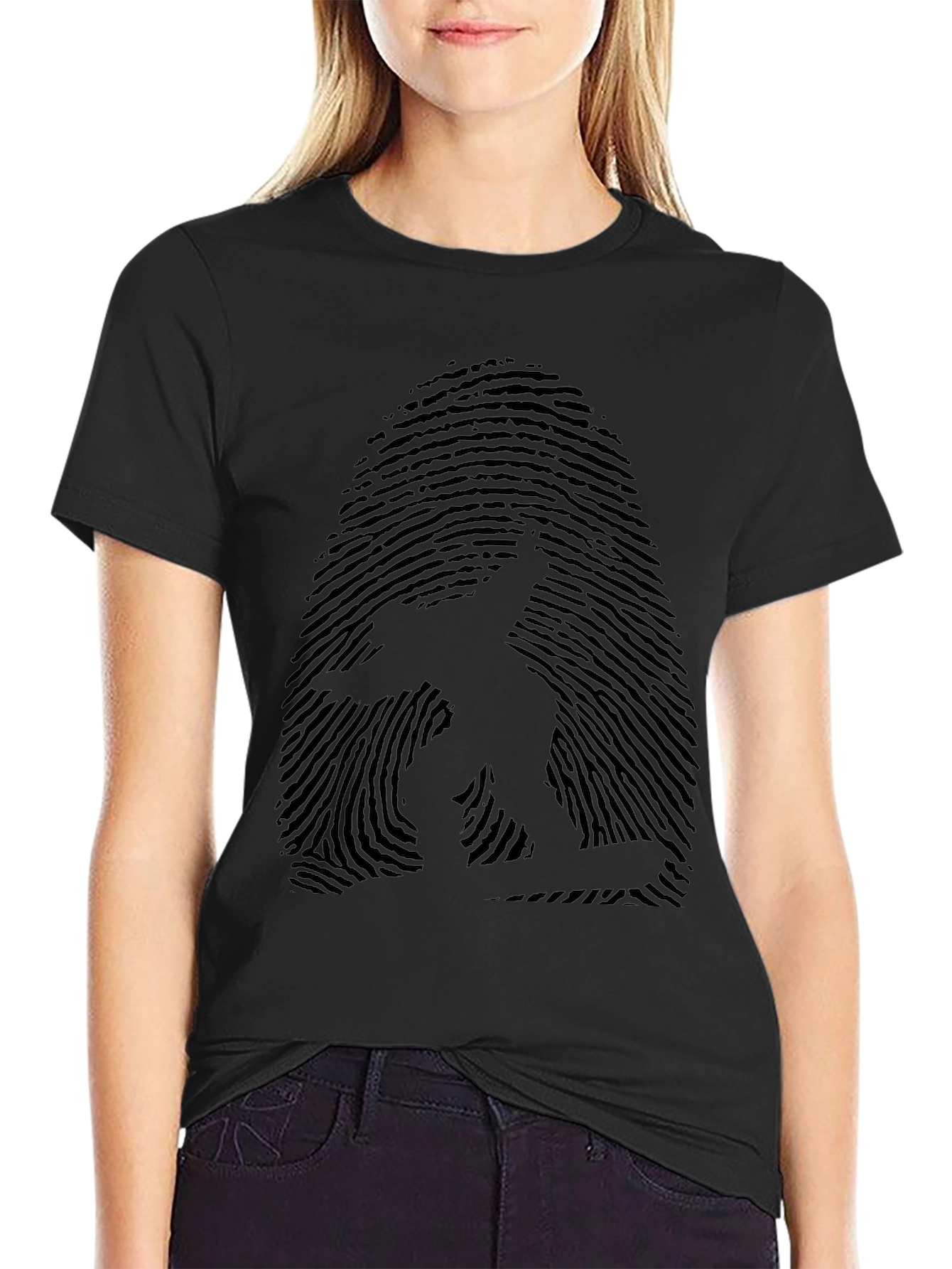 Fingerprint Surfer Graphic Tee - Unique Design