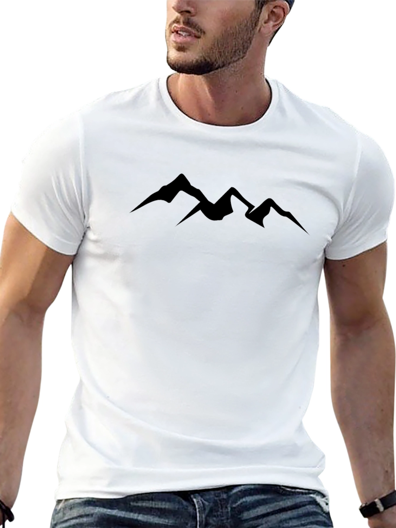 Mountain Silhouette Graphic Tee - Black