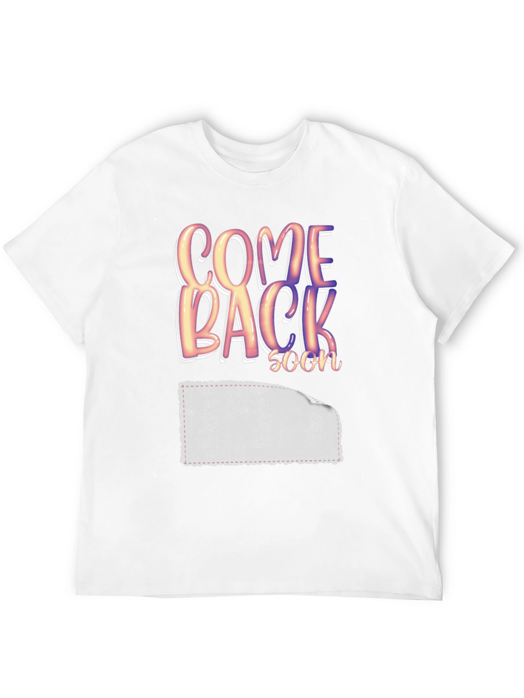Come Back Soon Graphic Print Black T-Shirt