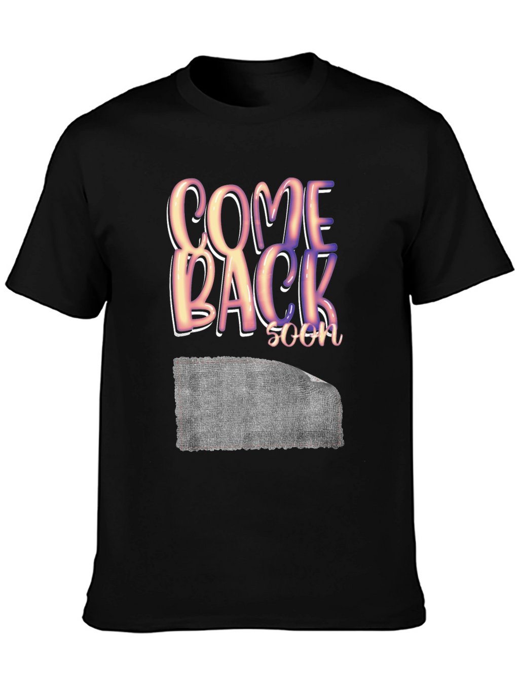 Come Back Soon Graphic Print Black T-Shirt
