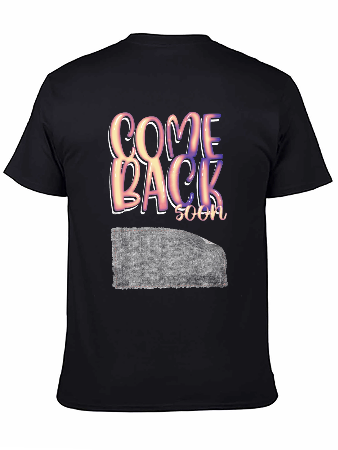 Come Back Soon Graphic Print Black T-Shirt