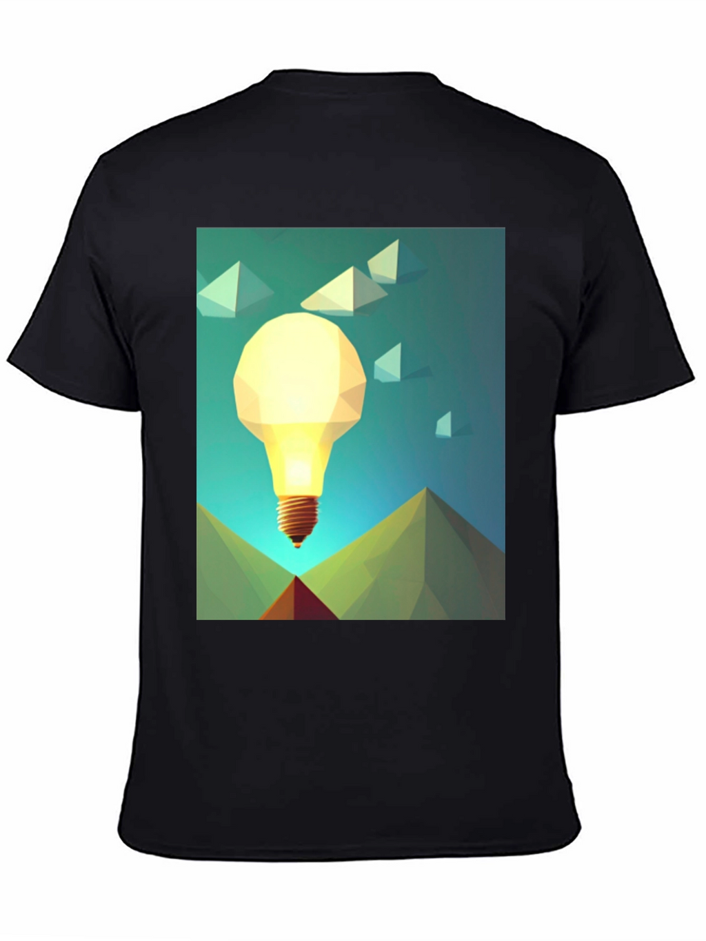 Geometric Lightbulb Graphic Tee - Unique Design