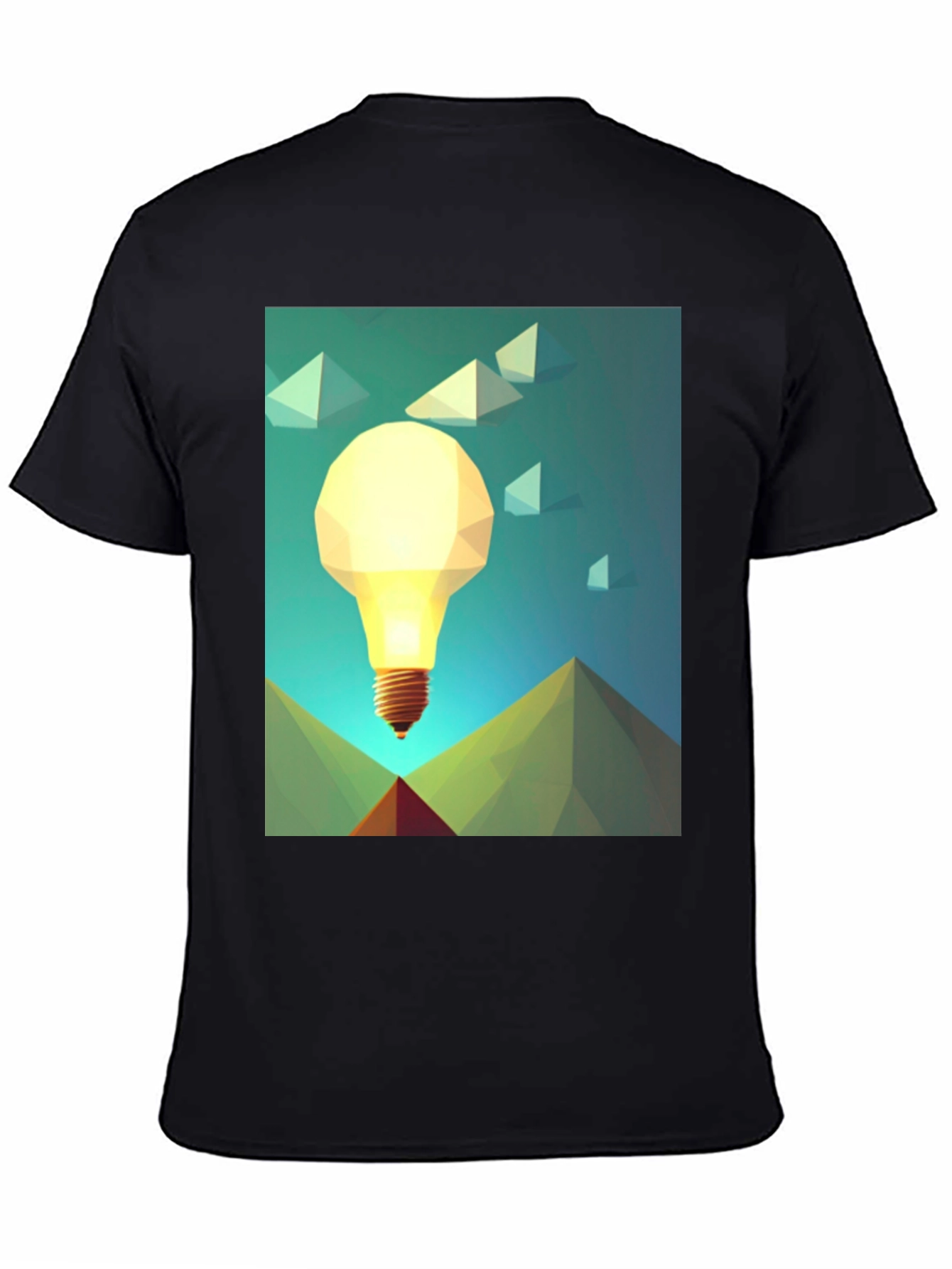 Geometric Lightbulb Graphic Tee - Unique Design