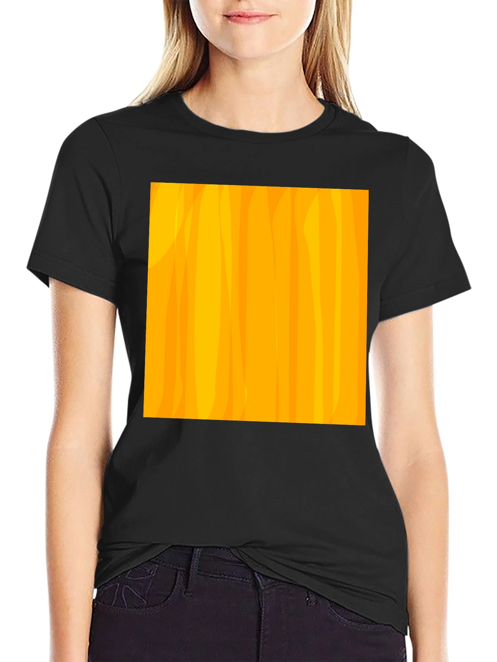 Modern Abstract Pattern Black T-Shirt