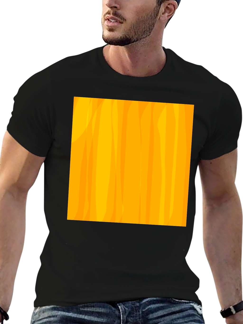 Modern Abstract Pattern Black T-Shirt