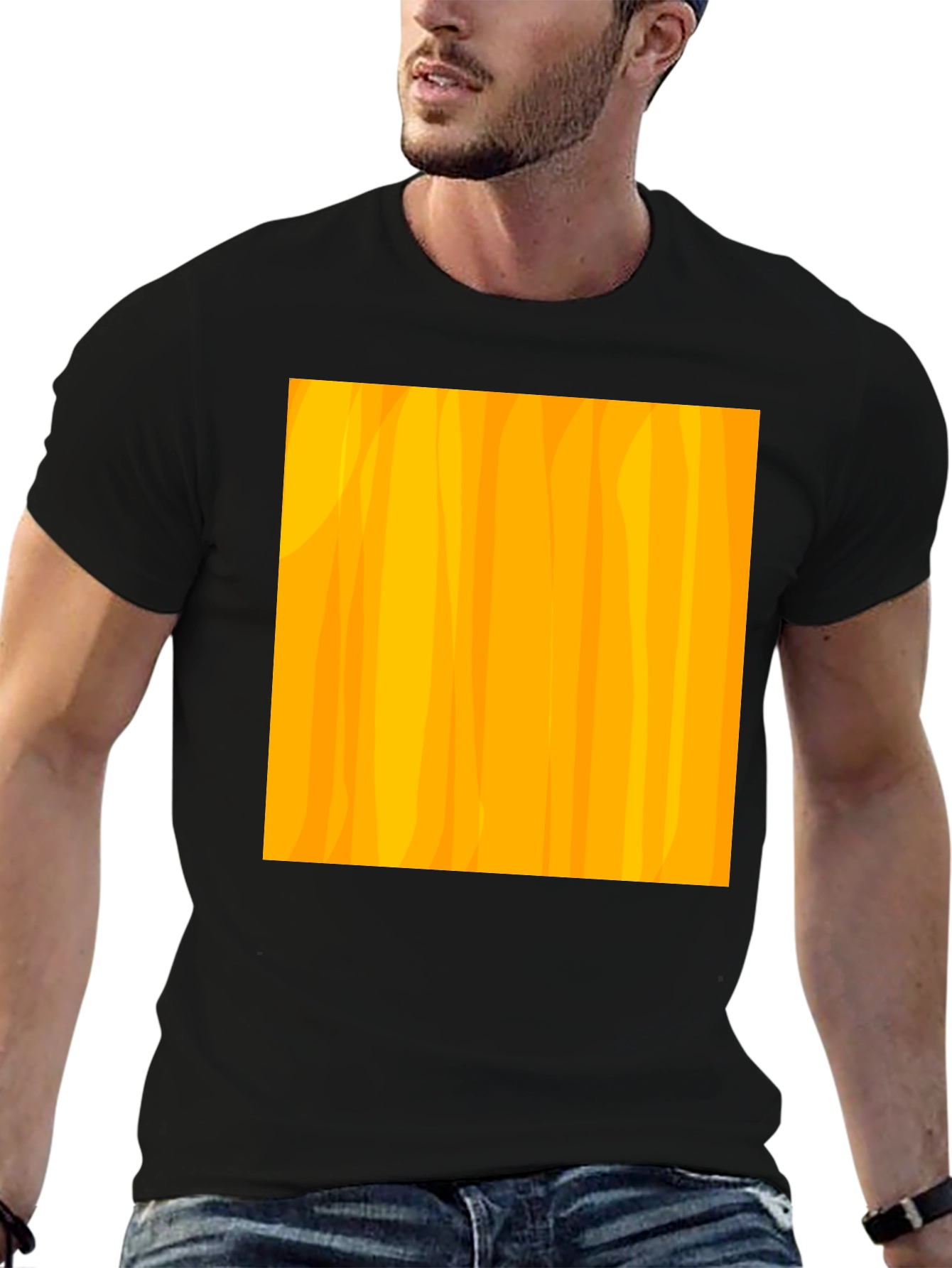 Modern Abstract Pattern Black T-Shirt