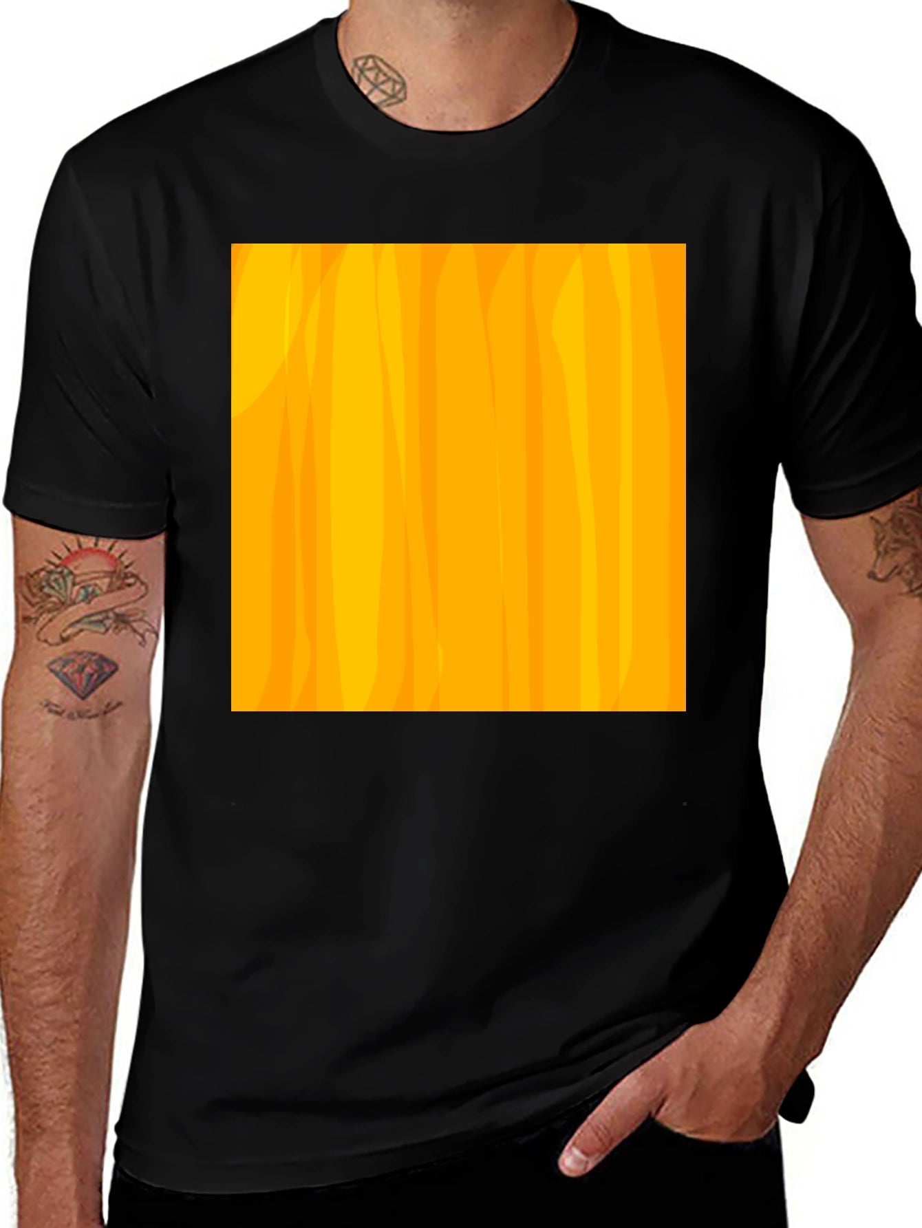 Modern Abstract Pattern Black T-Shirt