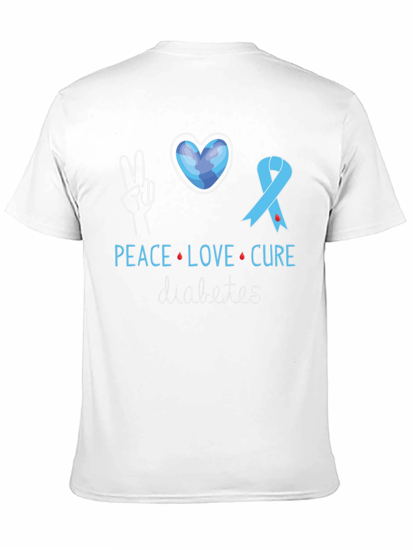Peace Love Cure Diabetes Awareness T-Shirt