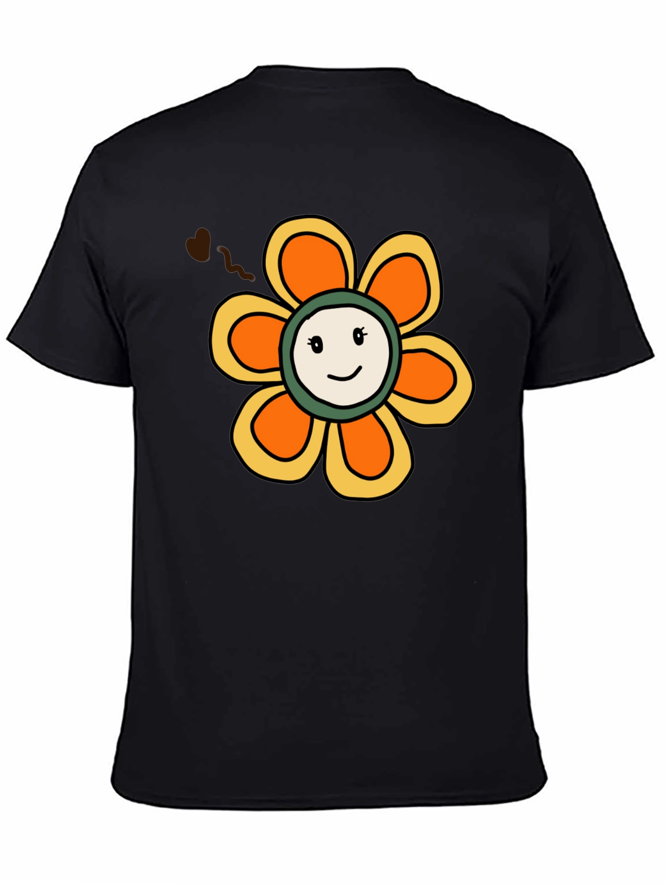 Retro Smiley Face Flower Graphic T-Shirt