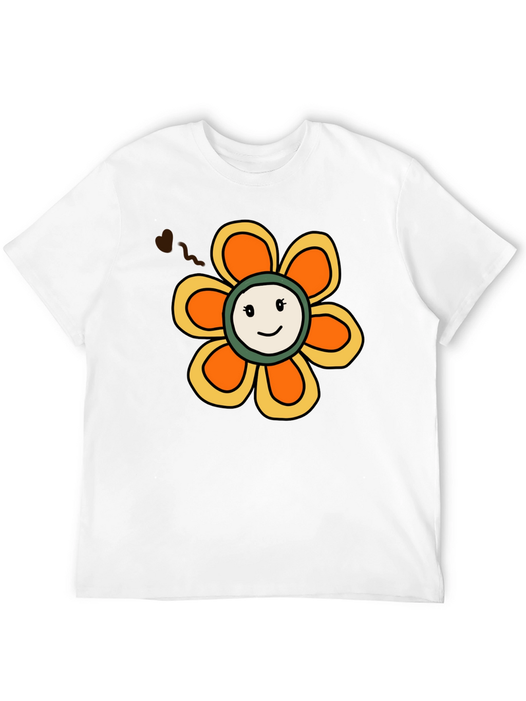 Retro Smiley Face Flower Graphic T-Shirt