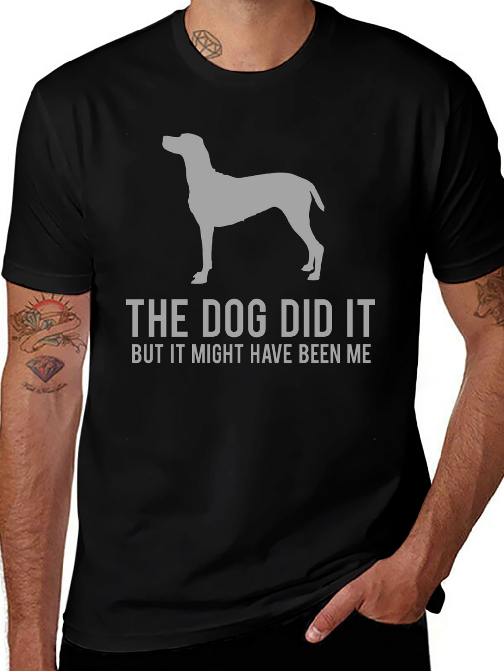 The Dog Did It Funny Graphic T-Shirt